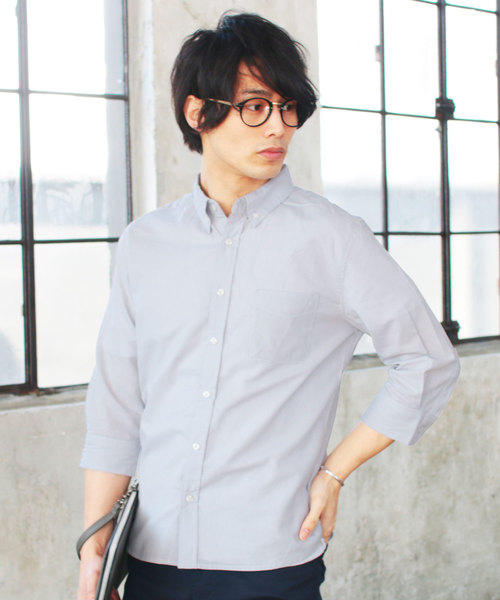 THE CASUAL（カジュアル）の「30S高密度ブロード7分袖シャツ（シャツ/ブラウス・メンズ・ホワイト/ネイビー/カーキ/ピンク/ホワイト系その他/ブルー系その他/ホワイト系その他2/ブルー系その他3/ブラック/グレー/サックスブルー/ブルー/ブラック系その他/ワイン/ブルー系その他2/テラコッタ・M/L/XL/S）」の7枚目の写真