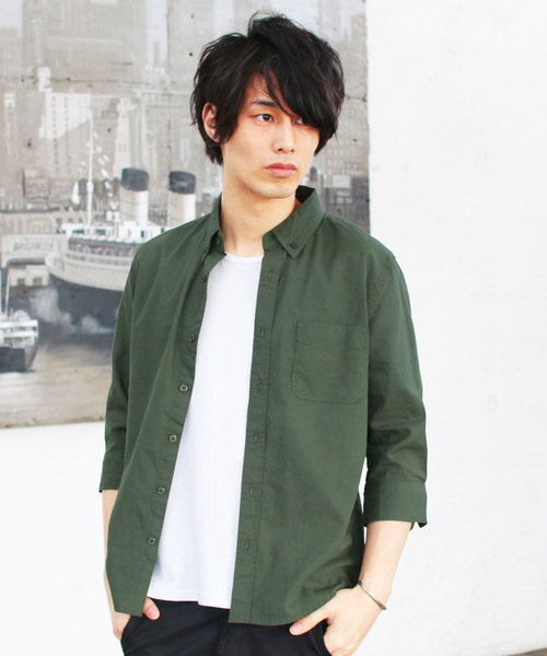 THE CASUAL（カジュアル）の「30S高密度ブロード7分袖シャツ（シャツ/ブラウス・メンズ・ホワイト/ネイビー/カーキ/ピンク/ホワイト系その他/ブルー系その他/ホワイト系その他2/ブルー系その他3/ブラック/グレー/サックスブルー/ブルー/ブラック系その他/ワイン/ブルー系その他2/テラコッタ・M/L/XL/S）」の9枚目の写真