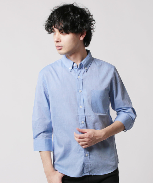 THE CASUAL（カジュアル）の「30S高密度ブロード7分袖シャツ（シャツ/ブラウス・メンズ・ホワイト/ネイビー/カーキ/ピンク/ホワイト系その他/ブルー系その他/ホワイト系その他2/ブルー系その他3/ブラック/グレー/サックスブルー/ブルー/ブラック系その他/ワイン/ブルー系その他2/テラコッタ・M/L/XL/S）」の11枚目の写真