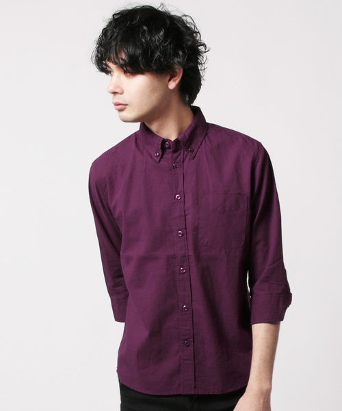 THE CASUAL（カジュアル）の「30S高密度ブロード7分袖シャツ（シャツ/ブラウス・メンズ・ホワイト/ネイビー/カーキ/ピンク/ホワイト系その他/ブルー系その他/ホワイト系その他2/ブルー系その他3/ブラック/グレー/サックスブルー/ブルー/ブラック系その他/ワイン/ブルー系その他2/テラコッタ・M/L/XL/S）」の16枚目の写真