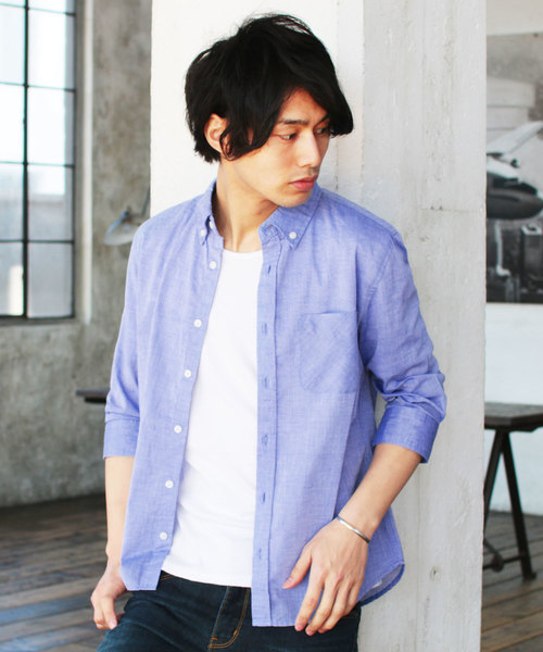 THE CASUAL（カジュアル）の「30S高密度ブロード7分袖シャツ（シャツ/ブラウス・メンズ・ホワイト/ネイビー/カーキ/ピンク/ホワイト系その他/ブルー系その他/ホワイト系その他2/ブルー系その他3/ブラック/グレー/サックスブルー/ブルー/ブラック系その他/ワイン/ブルー系その他2/テラコッタ・M/L/XL/S）」の12枚目の写真