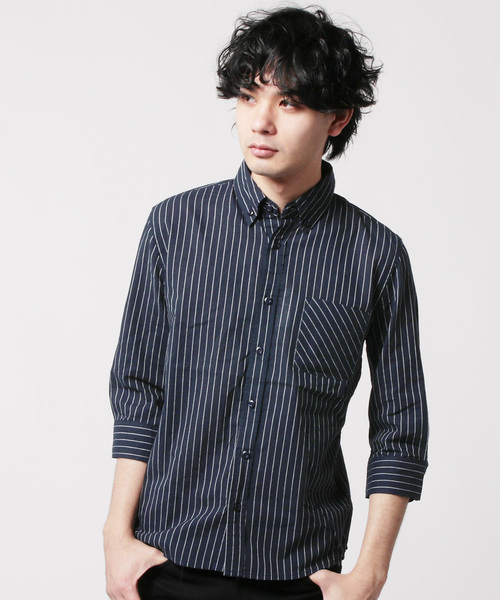 THE CASUAL（カジュアル）の「30S高密度ブロード7分袖シャツ（シャツ/ブラウス・メンズ・ホワイト/ネイビー/カーキ/ピンク/ホワイト系その他/ブルー系その他/ホワイト系その他2/ブルー系その他3/ブラック/グレー/サックスブルー/ブルー/ブラック系その他/ワイン/ブルー系その他2/テラコッタ・M/L/XL/S）」の14枚目の写真