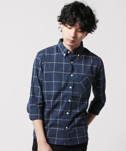 THE CASUAL（カジュアル）の「30S高密度ブロード7分袖シャツ（シャツ/ブラウス・メンズ・ホワイト/ネイビー/カーキ/ピンク/ホワイト系その他/ブルー系その他/ホワイト系その他2/ブルー系その他3/ブラック/グレー/サックスブルー/ブルー/ブラック系その他/ワイン/ブルー系その他2/テラコッタ・M/L/XL/S）」の15枚目の写真