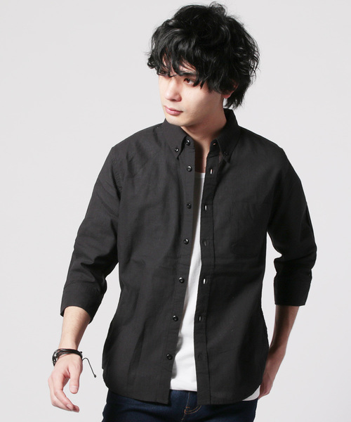 THE CASUAL（カジュアル）の「30S高密度ブロード7分袖シャツ（シャツ/ブラウス・メンズ・ホワイト/ネイビー/カーキ/ピンク/ホワイト系その他/ブルー系その他/ホワイト系その他2/ブルー系その他3/ブラック/グレー/サックスブルー/ブルー/ブラック系その他/ワイン/ブルー系その他2/テラコッタ・M/L/XL/S）」の5枚目の写真