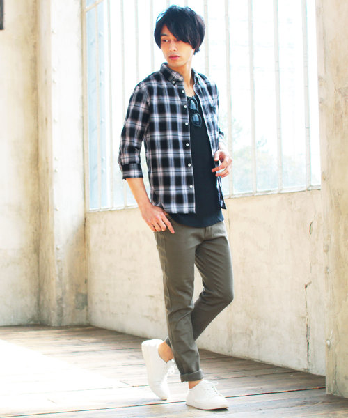 THE CASUAL（カジュアル）の「30S高密度ブロード7分袖シャツ（シャツ/ブラウス・メンズ・ホワイト/ネイビー/カーキ/ピンク/ホワイト系その他/ブルー系その他/ホワイト系その他2/ブルー系その他3/ブラック/グレー/サックスブルー/ブルー/ブラック系その他/ワイン/ブルー系その他2/テラコッタ・M/L/XL/S）」の21枚目の写真