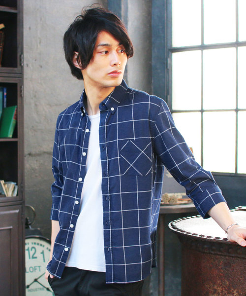 THE CASUAL（カジュアル）の「30S高密度ブロード7分袖シャツ（シャツ/ブラウス・メンズ・ホワイト/ネイビー/カーキ/ピンク/ホワイト系その他/ブルー系その他/ホワイト系その他2/ブルー系その他3/ブラック/グレー/サックスブルー/ブルー/ブラック系その他/ワイン/ブルー系その他2/テラコッタ・M/L/XL/S）」の19枚目の写真