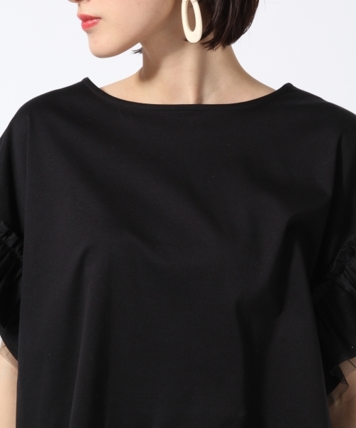 LOWRYS FARM（ローリーズファーム）の「ソデフリルユルＴ　793666（Tシャツ/カットソー・レディース・オフホワイト/ブラック/ブラウン/パープル・MEDIUM/LARGE）」の10枚目の写真