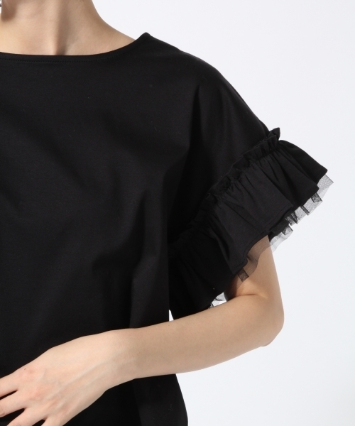 LOWRYS FARM（ローリーズファーム）の「ソデフリルユルＴ　793666（Tシャツ/カットソー・レディース・オフホワイト/ブラック/ブラウン/パープル・MEDIUM/LARGE）」の11枚目の写真