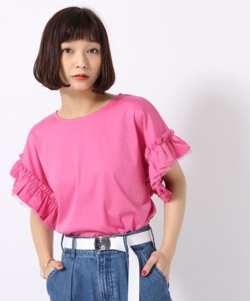 LOWRYS FARM（ローリーズファーム）の「ソデフリルユルＴ　793666（Tシャツ/カットソー・レディース・オフホワイト/ブラック/ブラウン/パープル・MEDIUM/LARGE）」の18枚目の写真