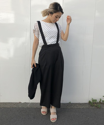 Willful by lipstar | 【Willful by lipstar】サスペンダー付きジョーゼットパンツ(その他パンツ)