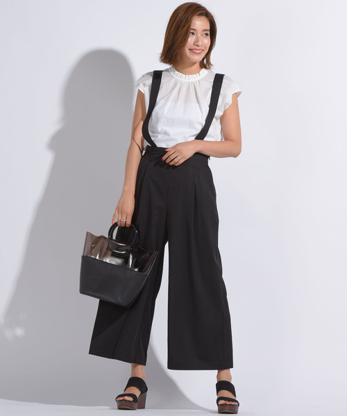 Willful by lipstar（ウィルフル バイ リップスター）の「【Willful by lipstar】サスペンダー付きジョーゼットパンツ（その他パンツ・レディース・ブラック/ベージュ・S/M）」の8枚目の写真