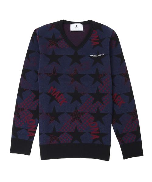 MARK & LONA(マークアンドロナ)の「Comic Star V Pullover(ニット/セーター・メンズ・ベージュ/ネイビー/ホワイト・48/50/46/52)」の3枚目の写真