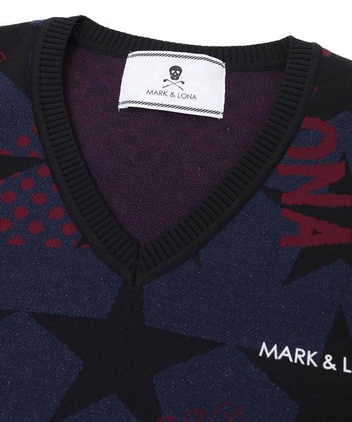 MARK & LONA(マークアンドロナ)の「Comic Star V Pullover(ニット/セーター・メンズ・ベージュ/ネイビー/ホワイト・48/50/46/52)」の5枚目の写真