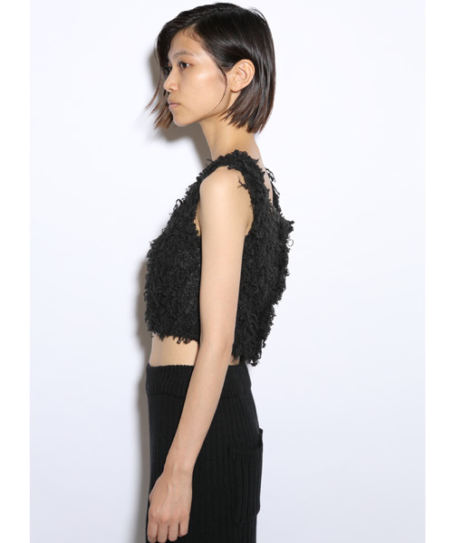 i（アイ）の「フェイクファースクエアタンク（キャミソール・レディース・ブラック/ホワイト/グレー・ﾌﾘ-）」の10枚目の写真