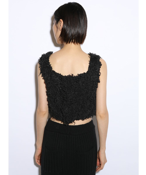 i（アイ）の「フェイクファースクエアタンク（キャミソール・レディース・ブラック/ホワイト/グレー・ﾌﾘ-）」の8枚目の写真