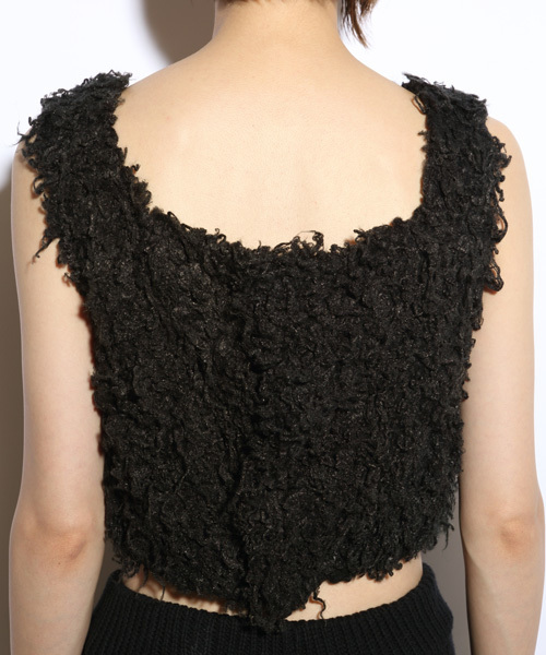 i（アイ）の「フェイクファースクエアタンク（キャミソール・レディース・ブラック/ホワイト/グレー・ﾌﾘ-）」の9枚目の写真