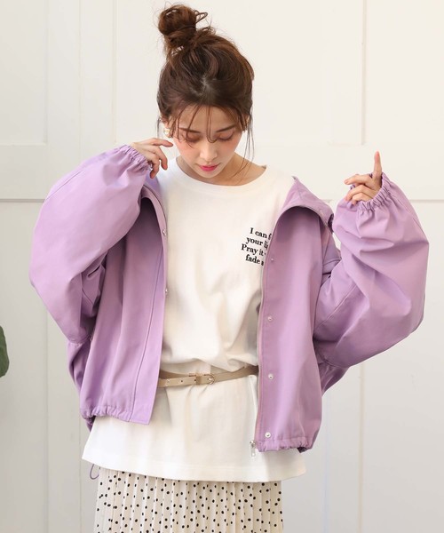 one after another NICE CLAUP（ワンアフターアナザーナイスクラップ）の「ボリューム袖マウンテンパーカー（マウンテンパーカー・レディース・ブラック/ベージュ/パープル/アイボリー・FREE）」の19枚目の写真