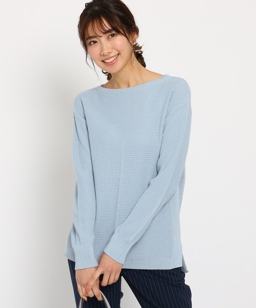 Web限定カラーあり ラメ入りミドル丈ニット