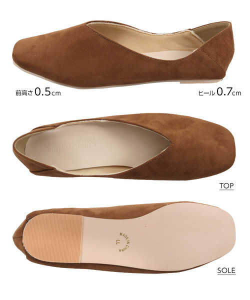 KOBE LETTUCE（コウベレタス）の「Vカットスクエアトゥ2wayフラットバブーシュ（パンプス・レディース・ホワイト/キャメル/ブラック/パイソン/グレイッシュベージュ・L/LL/M/S）」の12枚目の写真