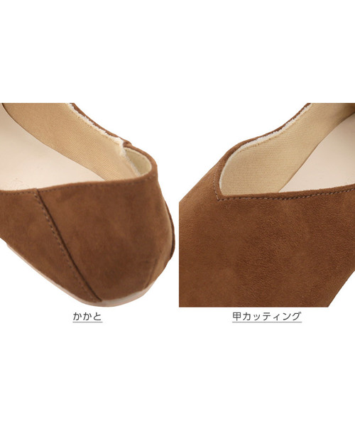 KOBE LETTUCE（コウベレタス）の「Vカットスクエアトゥ2wayフラットバブーシュ（パンプス・レディース・ホワイト/キャメル/ブラック/パイソン/グレイッシュベージュ・L/LL/M/S）」の13枚目の写真