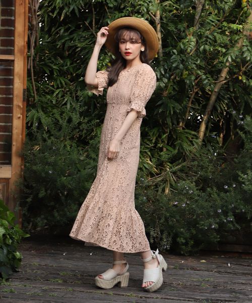 one after another NICE CLAUP(ワンアフターアナザーナイスクラップ)の「ヴィンテージロングマキシワンピース(ワンピース・レディース・その他/モカ/ベージュ系その他・FREE)」の3枚目の写真