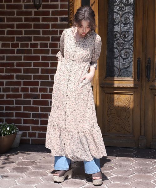 one after another NICE CLAUP(ワンアフターアナザーナイスクラップ)の「ヴィンテージロングマキシワンピース(ワンピース・レディース・その他/モカ/ベージュ系その他・FREE)」の12枚目の写真