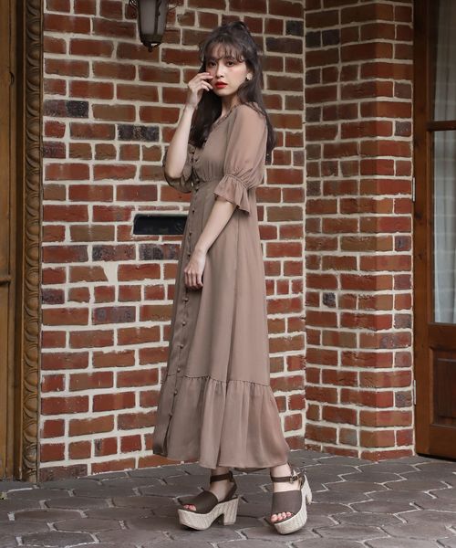 one after another NICE CLAUP(ワンアフターアナザーナイスクラップ)の「ヴィンテージロングマキシワンピース(ワンピース・レディース・その他/モカ/ベージュ系その他・FREE)」の7枚目の写真