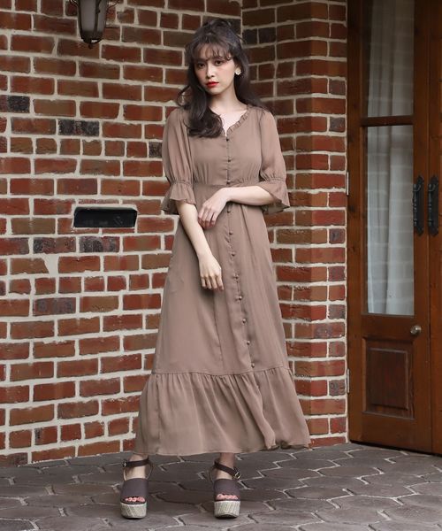 one after another NICE CLAUP(ワンアフターアナザーナイスクラップ)の「ヴィンテージロングマキシワンピース(ワンピース・レディース・その他/モカ/ベージュ系その他・FREE)」の8枚目の写真