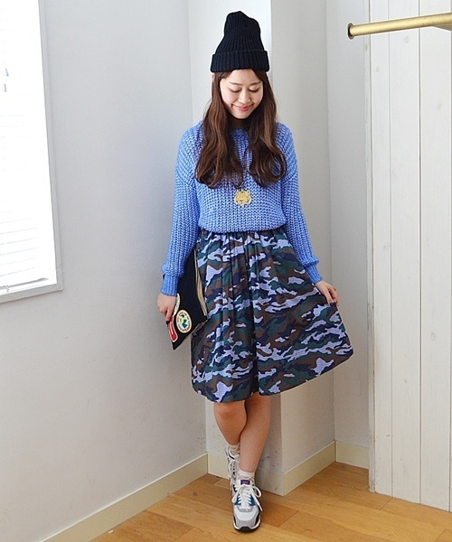 Khaju（カージュ）の「Khaju:カモチェックスカート□（スカート・レディース・ブラック/ブルー系その他/ブルー・ONE SIZE）」の6枚目の写真