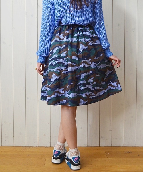 Khaju（カージュ）の「Khaju:カモチェックスカート□（スカート・レディース・ブラック/ブルー系その他/ブルー・ONE SIZE）」の8枚目の写真