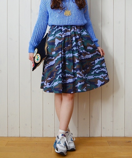 Khaju（カージュ）の「Khaju:カモチェックスカート□（スカート・レディース・ブラック/ブルー系その他/ブルー・ONE SIZE）」の12枚目の写真