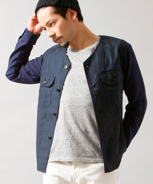 BEAUTY&YOUTH UNITED ARROWS（ビューティーアンドユースユナイテッドアローズ）の「BY コンビ ユーティリティ Vカーディガン◆（ミリタリージャケット・メンズ・オリーブ/ネイビー・LARGE/X-LARGE/SMALL/MEDIUM）」の2枚目の写真