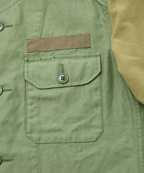 BEAUTY&YOUTH UNITED ARROWS（ビューティーアンドユースユナイテッドアローズ）の「BY コンビ ユーティリティ Vカーディガン◆（ミリタリージャケット・メンズ・オリーブ/ネイビー・LARGE/X-LARGE/SMALL/MEDIUM）」の5枚目の写真