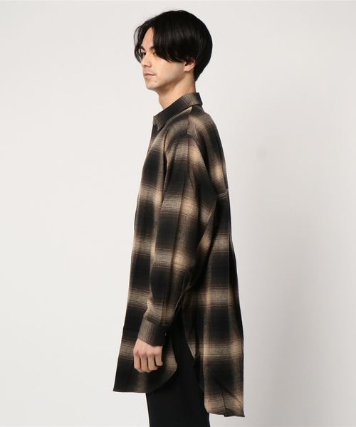 JIEDA（ジエダ）の「【PULP】JIEDA / ジエダ OMBRE PLAID LONG SHIRT（シャツ/ブラウス・メンズ・ブラウン・SMALL/2）」の2枚目の写真