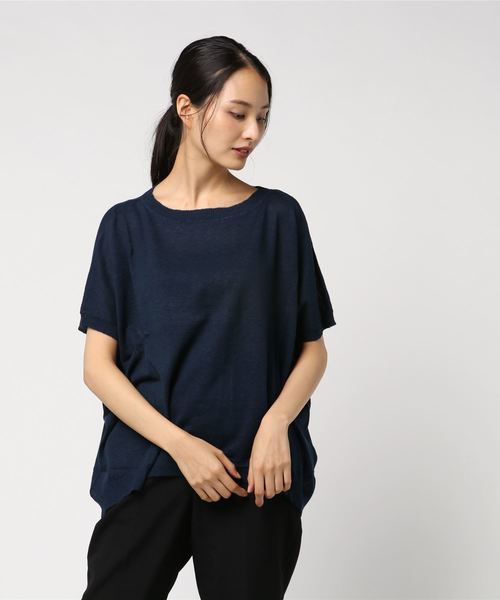 MashuKashu（マシュカシュ）の「ニットワイドプルオーバー（ニット/セーター・レディース・ベージュ/ネイビー/ピンク・フリー）」の2枚目の写真