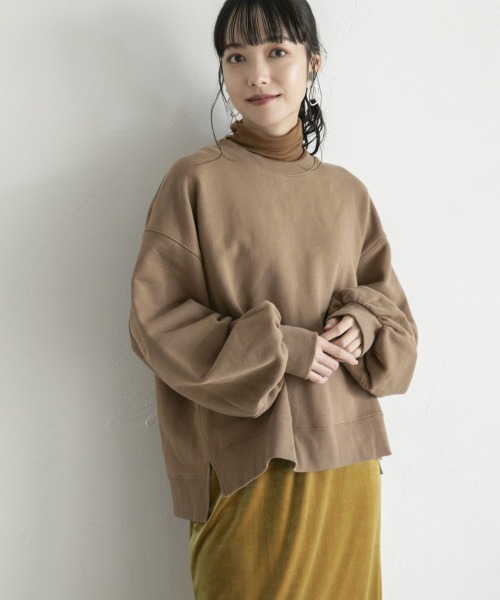 LOWRYS FARM（ローリーズファーム）の「キモウストレッチウラケプルオーバー　858657（スウェット・レディース・ブラック/パープル/アイボリー/ブラウン・FREE）」の3枚目の写真