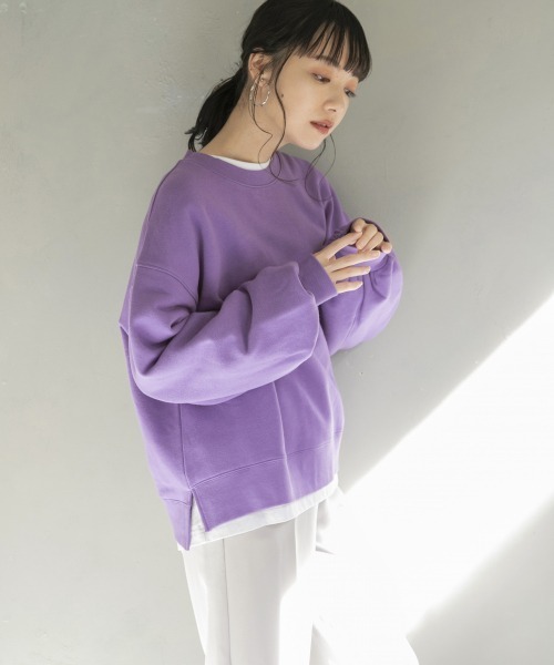 LOWRYS FARM（ローリーズファーム）の「キモウストレッチウラケプルオーバー　858657（スウェット・レディース・ブラック/パープル/アイボリー/ブラウン・FREE）」の18枚目の写真