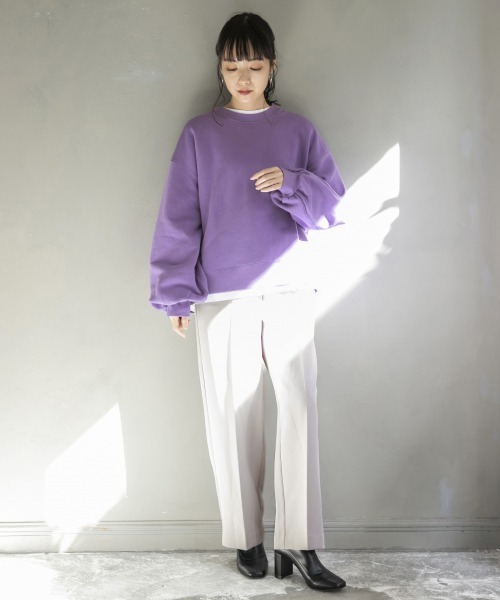 LOWRYS FARM（ローリーズファーム）の「キモウストレッチウラケプルオーバー　858657（スウェット・レディース・ブラック/パープル/アイボリー/ブラウン・FREE）」の19枚目の写真