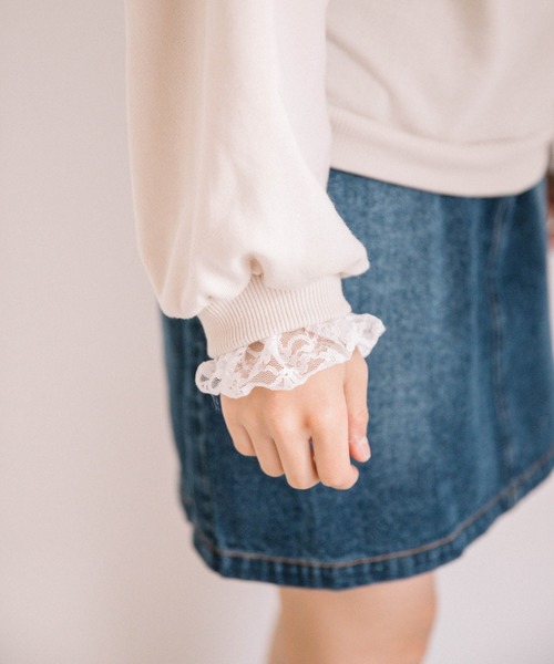 Mysa&Liina(ミーサリーナ)の「ミニ裏毛取外レース付きパーカー(パーカー・レディース・キナリ/ブラック/オフホワイト/ラベンダー/杢グレー・M)」の8枚目の写真