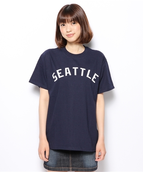 CIAOPANIC(チャオパニック)の「【Ciaopanic】シアトルロゴTee(Tシャツ/カットソー・レディース・ホワイト/ネイビー・FREE)」の8枚目の写真