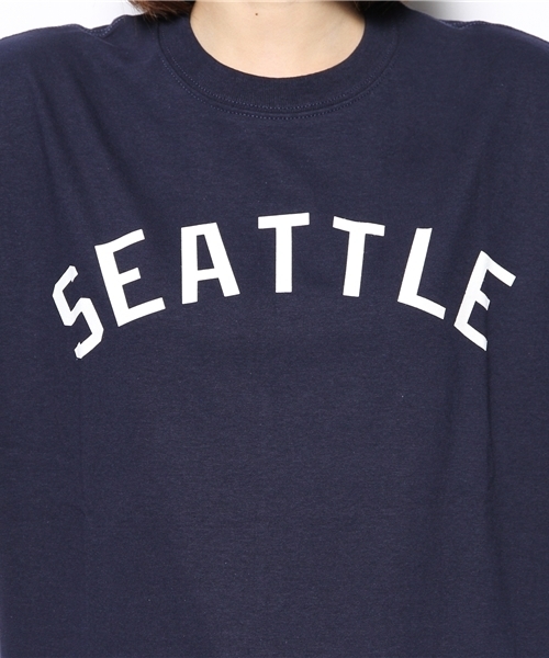 CIAOPANIC(チャオパニック)の「【Ciaopanic】シアトルロゴTee(Tシャツ/カットソー・レディース・ホワイト/ネイビー・FREE)」の3枚目の写真