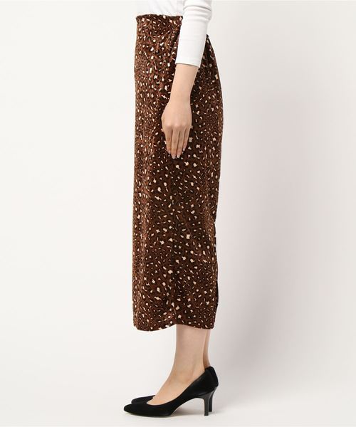 STYLEBLOCK（スタイルブロック）の「ベロアレオパード柄ヒョウ柄ストレートスカート（スカート・レディース・ベージュ/ブラウン/ライトベージュ・M）」の4枚目の写真