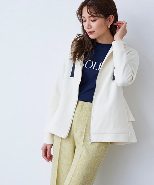 Pierrot（ピエロ）の「ボンディングバックフレアパーカー（パーカー・レディース・ブラック/アイボリー/ダークグレー/ベージュ/ネイビー/杢グレー/グレー系その他/カーキ/ミント・M/L/S）」の17枚目の写真