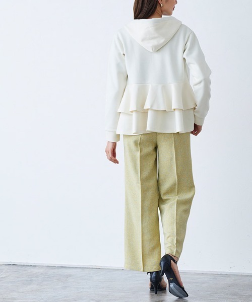 Pierrot（ピエロ）の「ボンディングバックフレアパーカー（パーカー・レディース・ブラック/アイボリー/ダークグレー/ベージュ/ネイビー/杢グレー/グレー系その他/カーキ/ミント・M/L/S）」の19枚目の写真