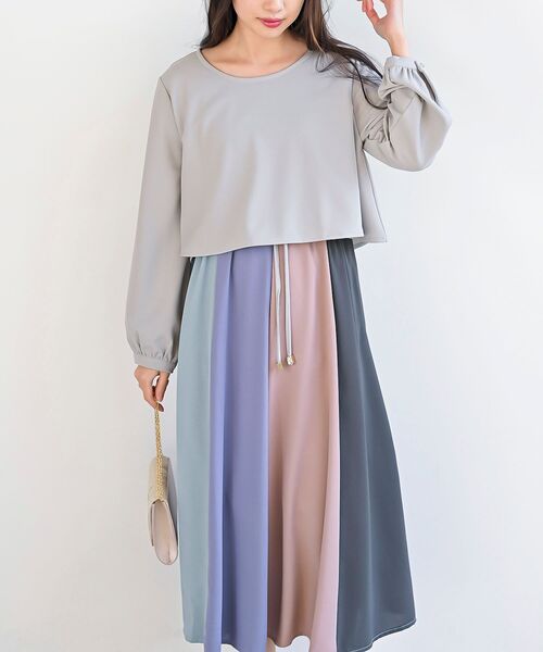 rps（アールピーエス）の「カラフルパッチワークドッキングワンピース（ワンピース・レディース・ブラック/ネイビー/オフホワイト/ダークグリーン/ブラック系その他2/ホワイト系その他2/ボルドー/パープル/ブラック系その他3/ライトグレー/ダークネイビー・M/フリー）」の21枚目の写真