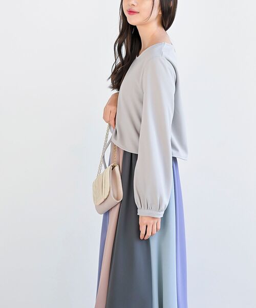 rps（アールピーエス）の「カラフルパッチワークドッキングワンピース（ワンピース・レディース・ブラック/ネイビー/オフホワイト/ダークグリーン/ブラック系その他2/ホワイト系その他2/ボルドー/パープル/ブラック系その他3/ライトグレー/ダークネイビー・M/フリー）」の20枚目の写真