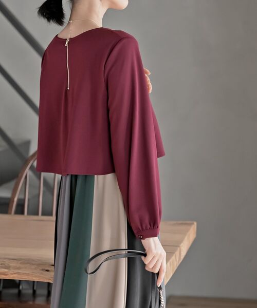 rps（アールピーエス）の「カラフルパッチワークドッキングワンピース（ワンピース・レディース・ブラック/ネイビー/オフホワイト/ダークグリーン/ブラック系その他2/ホワイト系その他2/ボルドー/パープル/ブラック系その他3/ライトグレー/ダークネイビー・M/フリー）」の14枚目の写真