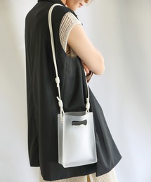 select MOCA | 2020 S/S クリアスクエアショルダーバッグ/巾着付き透明シースルーミニバッグ(ショルダーバッグ)
