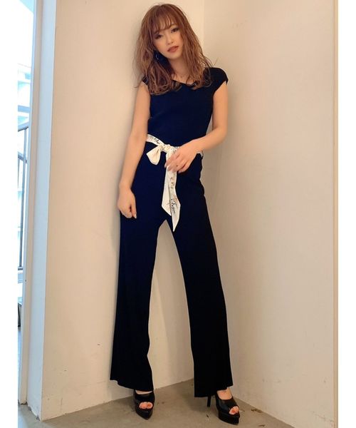 RESEXXY（リゼクシー）の「幾何フラワーベルトニットパンツ（その他パンツ・レディース・ベージュ/モカ/ブラック・FREE）」の9枚目の写真