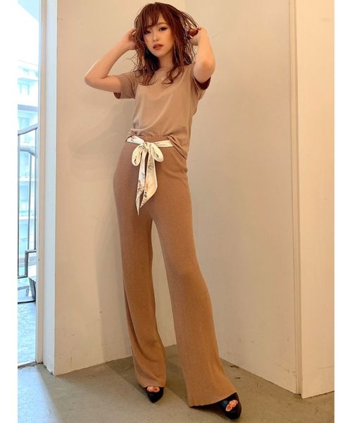 RESEXXY（リゼクシー）の「幾何フラワーベルトニットパンツ（その他パンツ・レディース・ベージュ/モカ/ブラック・FREE）」の10枚目の写真